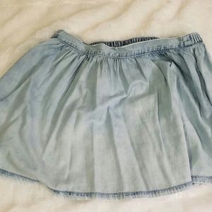 Jean color mini skirt